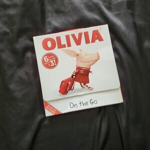 Kids set of Olivia on the go 6 books travel + book case holder nickelodeon tv